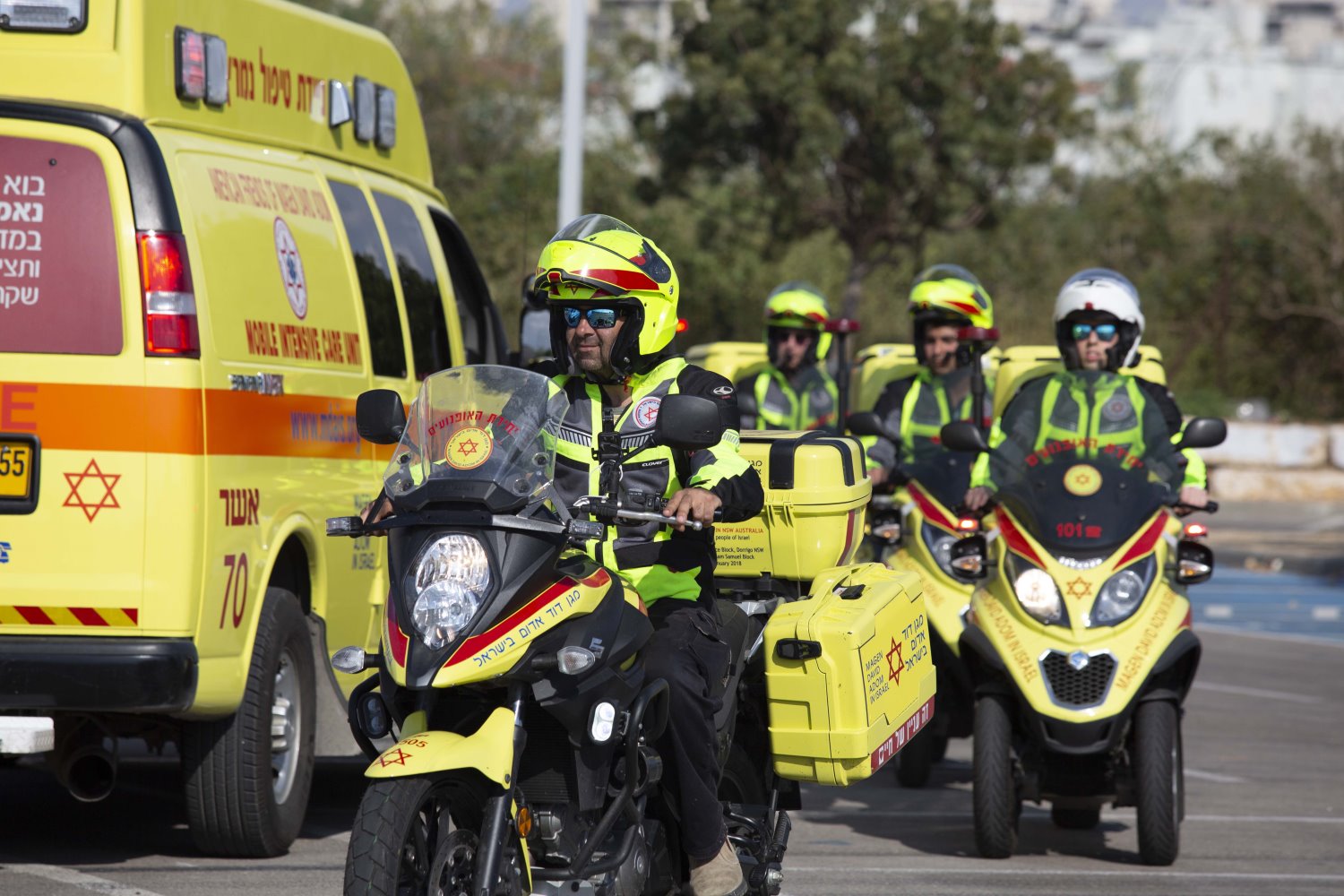 רוכבי יחידת האופנועים של מדא | צילום: דוברות מדא