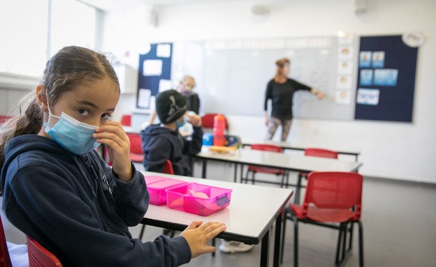 בתי הספר בימי קורונה. למצולמים אין קשר לנאמר | צילום: אוליביה פיטוסי , פלאש 90