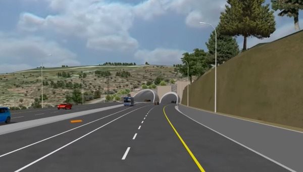 הדמיית הכפלת כביש המנהרות. צילום: חברת 'מוריה הדמיית הכפלת כביש המנהרות. צילום: חברת 'מוריה