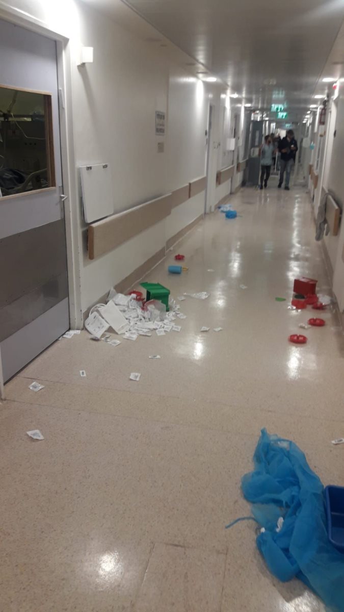 ההרס בבית החולים (צילום: דוברות הדסה)