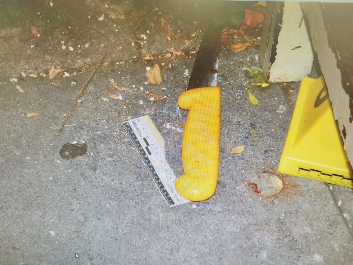 הסכין שנתפסה. צילום: דוברות המשטרה 