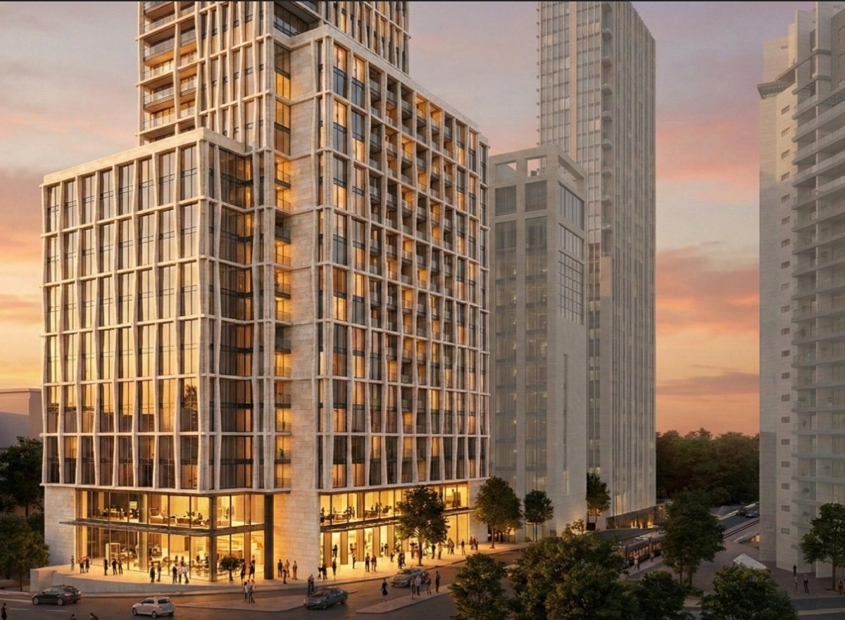 *מבנה מעורב שימושים במקום מלון "פרימה פארק".* הדמיה: ביטמן בן צור אדריכלים