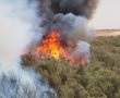 צפו: שריפה משתוללת בצומת אשקלון