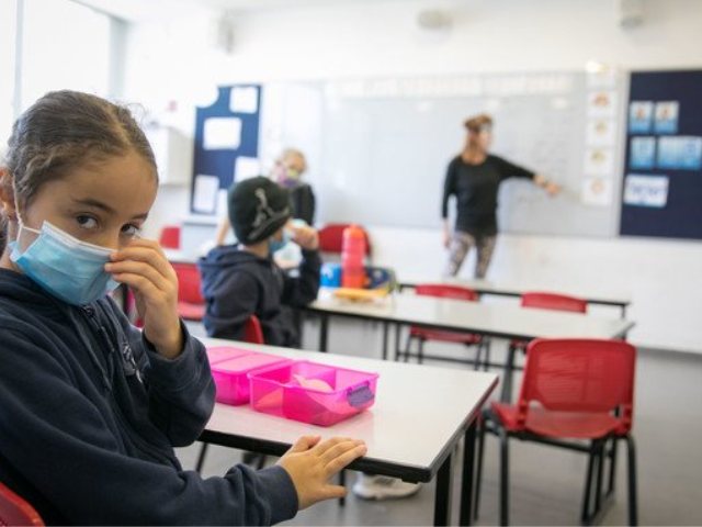 בתי הספר בימי קורונה. למצולמים אין קשר לנאמר | צילום: אוליביה פיטוסי , פלאש 90