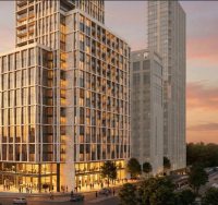 *מבנה מעורב שימושים במקום מלון "פרימה פארק".* הדמיה: ביטמן בן צור אדריכלים