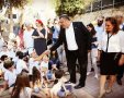 ראש העיר פותח את יום הלימודים הראשון. צילום: ארנון בוסאני