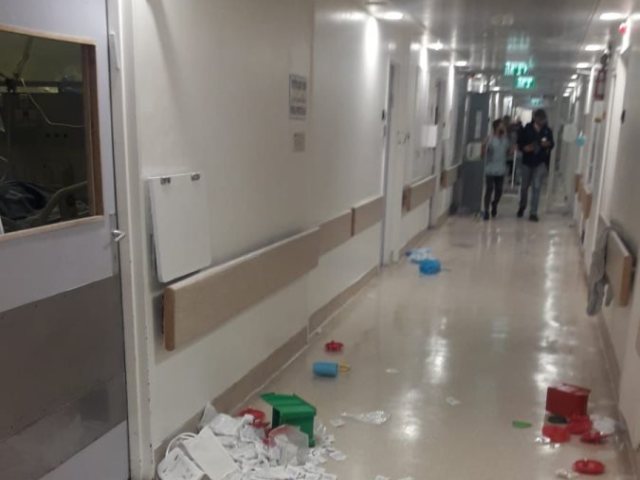 ההרס בבית החולים (צילום: דוברות הדסה)