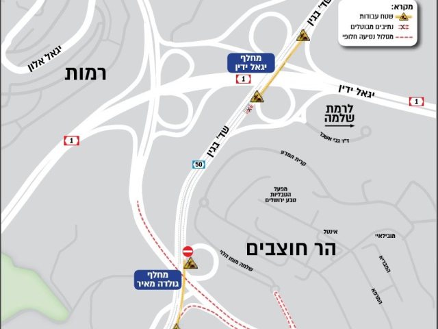 הסדרי תנועה, בגין צפון. באדיבות תוכנית אב לתחבורה