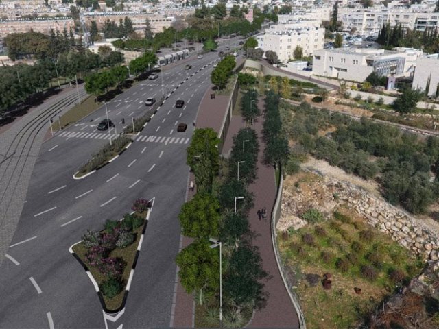 קו הרכבת הקלה לגילה (הדמיה: צוות תכנית אב לתחבורה ירושלים)