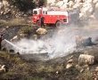 שריפת קוצים שפרצה ברמת בית שמש מסכנת בתי תושבים