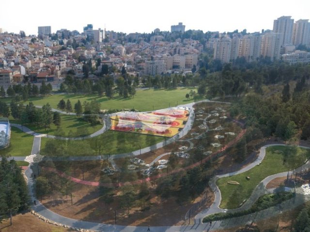 2 גינות כלבים יוקמו בגן סאקר. הדמיה : עיריית ירושלים אגף שפ"ע