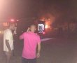 רסיס יירוט פגע במחסן סמוך ליבנה. שריפה התלקחה במקום