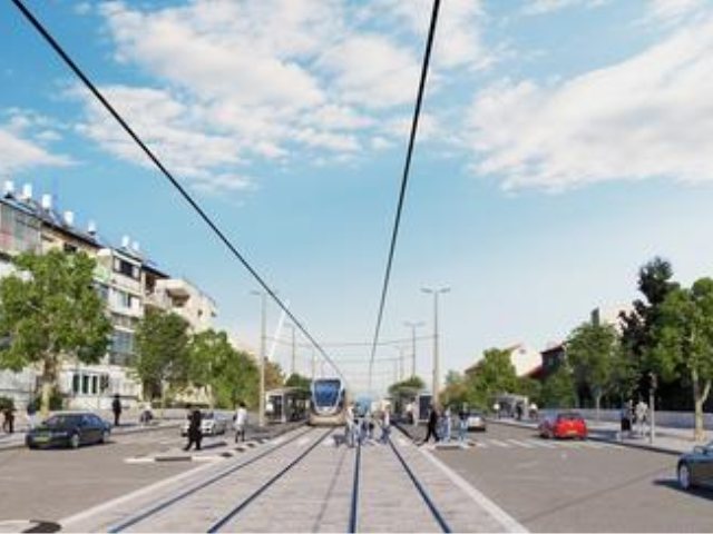 הרכבת הקלה בגבעת שאול. הדמיה: תכנית אב לתחבורה