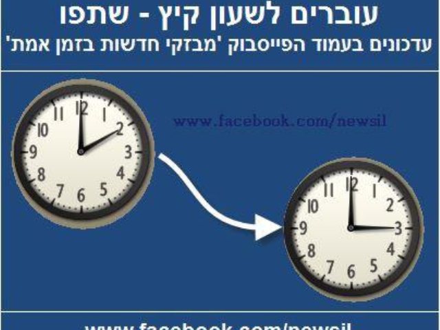 עוברים לשעון קיץ השבוע