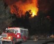 בעקבות משאית בוערת: אש התפשטה בחורשה הסמוכה למחלף שער הגיא