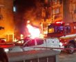 הלילה: פיצוץ עז החריד את רובע ג' באשדוד; רכב מסחרי עלה באש (וידאו)